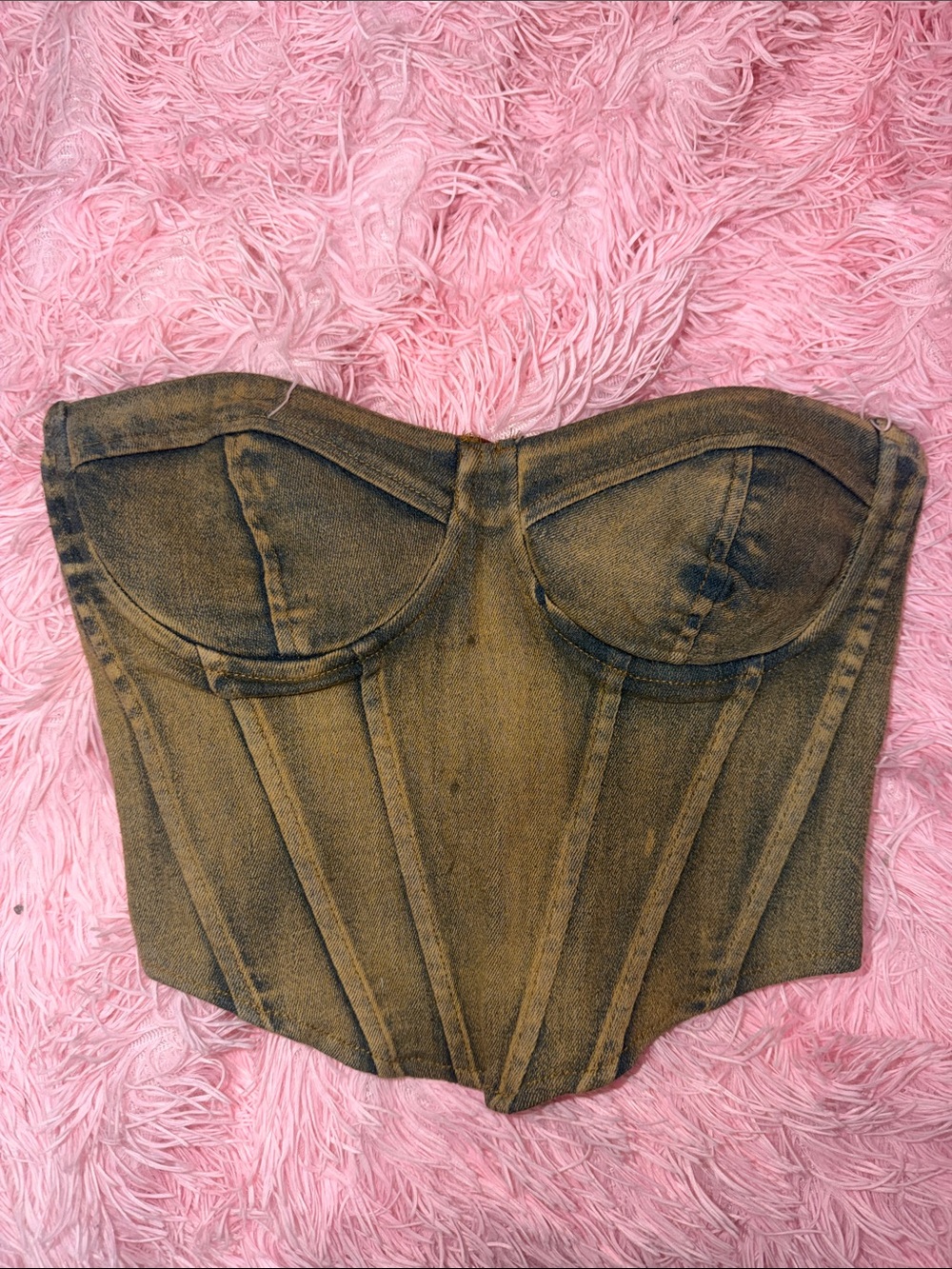 Windsor Washed Brown Strapless Corset Top